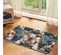 Tapis de nourriture amusant pour chien bouledogue anglais, 40,6 x 61 cm, antidérapant, super absorbant, passe au lave-vaisselle, pour la nourriture et l'eau, joli tapis d'alimentation en caoutchouc à