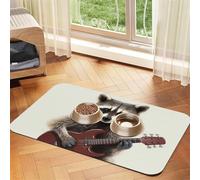 Tapis de nourriture amusant pour chien raton laveur - 40,6 x 61 cm - Antidérapant et super absorbant - Passe au lave-vaisselle - Pour nourriture et eau - Joli tapis d'alimentation à séchage rapide