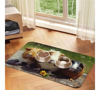Tapis de nourriture amusant pour chien - Tapis d'alimentation absorbant pour gamelles d'eau et de nourriture - Tapis de placement antidérapant pour sols - Imperméable - Séchage rapide - Pour chiens