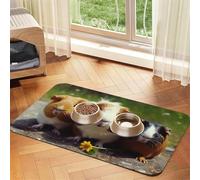 Tapis de nourriture amusant pour chien - Tapis d'alimentation absorbant pour gamelles d'eau et de nourriture - Tapis de placement antidérapant pour sols - Imperméable - Séchage rapide - Pour chiens