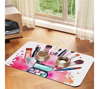 Tapis de nourriture cosmétique aquarelle pour chien, tapis d'alimentation absorbant pour gamelles d'eau et de nourriture - Tapis de placement antidérapant pour sols - Imperméable - Séchage rapide