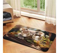 Tapis de nourriture mignon en forme de koala pour animaux domestiques - 43,7 x 30 cm - En cuir synthétique antidérapant - Dessous en caoutchouc - Séchage rapide - Tapis de table enroulable