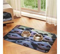 Tapis de nourriture mignon panda géant 43,7 x 30 cm absorbant et antidérapant en cuir synthétique pour chiens et chats avec fond en caoutchouc à séchage rapide