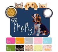 Tapis de nourriture personnalisés pour chiens pour sols - Napperons personnalisés pour la nourriture et l'eau - Tapis de nourriture pour animaux de compagnie - Imperméable - Cadeau pour propriétaires