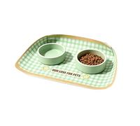 Tapis de nourriture pour animaux de compagnie - Coussin imperméable en cuir PU anti-déversement - Tapis pour nourriture, eau, chat, chien et bol - Pour chatons, chiots, petites moyennes, grandes races