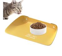 Tapis de nourriture pour animaux de compagnie - Tapis d'alimentation pour animaux de compagnie en cuir PU 30 cm | Set de table pour aliments | Nappes individuelles en forme d'irrigation