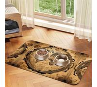 Tapis de nourriture pour chat avec imprimé carte du monde antique - Tapis d'alimentation pour animaux de compagnie - Fournitures pour animaux de compagnie - Tapis de gamelle d'eau pour chien