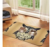 Tapis de nourriture pour chat avec imprimé hibou mignon pour animal de compagnie, fournitures pour animaux de compagnie, tapis de gamelle d'eau pour chien, essentiel pour chien