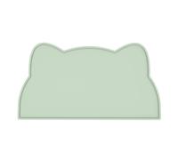 Tapis de nourriture pour chat - En silicone antidérapant - Imperméable - Empêche les déversements de nourriture et d'eau sur le sol - Vert eucalyptus - 50,8 x 30,5 cm