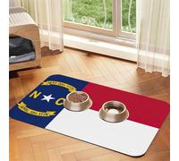 Tapis de nourriture pour chat imprimé drapeau de la Caroline du Nord - Tapis d'alimentation pour le sol - Fournitures pour animaux de compagnie - Tapis de gamelle d'eau pour chien - Essentiels pour