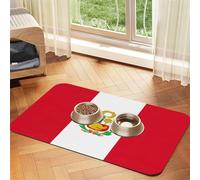 Tapis de nourriture pour chat imprimé drapeau du Pérou pour animaux de compagnie, tapis d'alimentation pour le sol, fournitures pour animaux domestiques, tapis de gamelle d'eau pour chien, essentiel