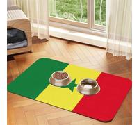 Tapis de nourriture pour chat imprimé drapeau du Sénégal Tapis d'alimentation pour le sol Fournitures pour animaux de compagnie Tapis de gamelle d'eau pour chien Essentials