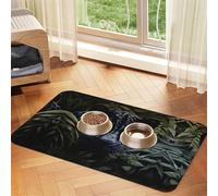 Tapis de nourriture pour chat imprimé léopard noir pour animaux de compagnie, fournitures pour animaux domestiques, tapis de gamelle d'eau pour chien, essentiel pour chien