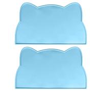 Tapis de nourriture pour chats et chiens - Facile à laver - En silicone antidérapant - Fournitures d'alimentation pour boissons et chats - Tapis de débordement d'eau avec bords surélevés - Taille L