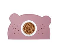 Tapis de nourriture pour chats, tapis de bol à chiens - Mat d'alimentation de chien avec des bords surélevés,Taft de silicone lavable non glissé, protecteur en forme d'ours à l'épreuve des déversement