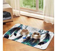 Tapis de nourriture pour chien amérindien - 30,5 x 45,7 cm - Antidérapant - Super absorbant - Passe au lave-vaisselle - Pour nourriture et eau - Joli tapis d'alimentation à séchage rapide pour chiens