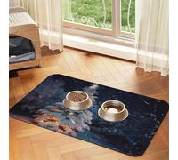 Tapis de nourriture pour chien, arbre de Noël, tapis d'alimentation absorbant pour gamelles d'eau et de nourriture - Tapis de placement antidérapant pour sols - Imperméable - Séchage rapide - Pour