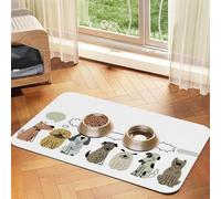 Tapis de Nourriture pour Chien avec Bulles de Dialogue, Absorbant et à séchage Rapide, avec Caoutchouc antidérapant pour gamelles et gamelles d'eau et de Nourriture pour Chien.