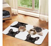 Tapis de nourriture pour chien bouledogue français, 30,5 x 45,7 cm, antidérapant, super absorbant, passe au lave-vaisselle, pour nourriture et eau, joli tapis d'alimentation en caoutchouc à séchage