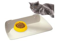Tapis de Nourriture pour Chien - Coussin de Station de Nutrition féline, Protection de Sol imperméable, stabilité de poignée d'aspiration Robuste, système de Bordure de Confinement de Liquide