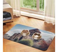 Tapis de nourriture pour chien d'église arménienne - 40,6 x 61 cm - Antidérapant et super absorbant - Passe au lave-vaisselle - Pour nourriture et eau - Joli tapis d'alimentation à séchage rapide pour