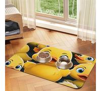 Tapis de nourriture pour chien en forme de canard mignon pour le sol, 30,5 x 45,7 cm, antidérapant, super absorbant, passe au lave-vaisselle, pour nourriture et eau, joli tapis d'alimentation pour