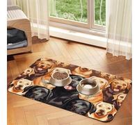 Tapis de nourriture pour chien Labrador Retriever - 30,5 x 45,7 cm - Antidérapant - Super absorbant - Passe au lave-vaisselle - Pour nourriture et eau - Joli tapis d'alimentation en caoutchouc à
