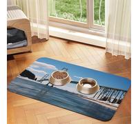 Tapis de Nourriture pour Chien Mackinac Suspension Bridge Tapis d'alimentation pour Animaux de Compagnie Tapis Absorbant pour Animaux de Compagnie pour la Nourriture et l'eau Tapis de gamelle pour ch