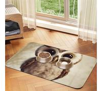 Tapis de nourriture pour chien mignon en forme de hibou, 40,6 x 61 cm, antidérapant, super absorbant, passe au lave-vaisselle, pour la nourriture et l'eau, joli tapis d'alimentation en caoutchouc à