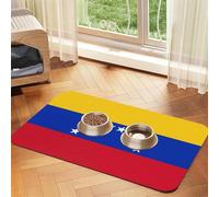 Tapis de nourriture pour chien, motif drapeau du Venezuela, 30,5 x 45,7 cm, antidérapant, super absorbant, passe au lave-vaisselle, pour la nourriture et l'eau, joli tapis d'alimentation en caoutchouc