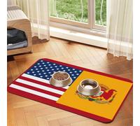 Tapis de nourriture pour chien, motif drapeau espagnol américain, 40,6 x 61 cm, antidérapant, super absorbant, passe au lave-vaisselle, pour la nourriture et l'eau, joli tapis d'alimentation en