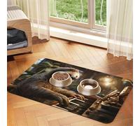 Tapis de Nourriture pour Chien Paresseux Jouant du Piano Dessin animé Tapis d'alimentation pour Animaux de Compagnie Tapis Absorbant pour Animaux de Compagnie pour Nourriture et Eau Tapis de gamelle