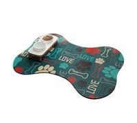 Tapis de nourriture pour chien - Tapis d'alimentation pour animal de compagnie - Coussin de bol pour chien - Absorbe rapidement l'eau et ne glisse pas - Protection du sol pour chiots - Distributeur de