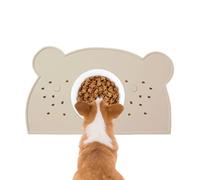 Tapis de nourriture pour chien, tapis pour nourriture et eau | Tapis d'alimentation pour chat avec bords surélevés, tampon en silicone lavable et antidérapant, bol d'ours renversé pour chatons chiots