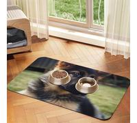 Tapis de nourriture pour chiot berger allemand, 40,6 x 61 cm, antidérapant, super absorbant, passe au lave-vaisselle, pour la nourriture et l'eau, joli tapis d'alimentation en caoutchouc à séchage