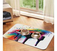 Tapis de nourriture super absorbant pour chien, clavier de piano coloré, tapis d'alimentation pour gamelles d'eau et de nourriture, tapis antidérapant et imperméable pour le sol, distributeur d'eau à