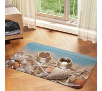 Tapis de nourriture super absorbant pour chien, coquillages et étoiles de mer, tapis d'alimentation pour gamelles d'eau et de nourriture pour animaux de compagnie, tapis antidérapant et imperméable