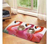 Tapis de nourriture super absorbant pour chien, flamant rose, tapis d'alimentation pour gamelles d'eau et de nourriture antidérapant et imperméable, tapis de placement pour sols, tapis distributeur