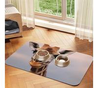 Tapis de nourriture super absorbant pour chien, girafe, tapis d'alimentation pour gamelles de nourriture et d'eau, tapis antidérapant et imperméable pour le sol, distributeur d'eau à séchage rapide