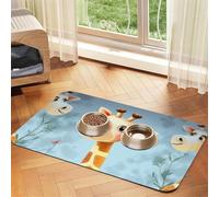 Tapis de nourriture super absorbant pour chien, girafe, tapis d'alimentation pour gamelles de nourriture et d'eau, tapis antidérapant et imperméable pour le sol, distributeur d'eau à séchage rapide