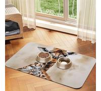 Tapis de nourriture super absorbant pour chien, girafe, tapis d'alimentation pour gamelles d'eau et de nourriture - Tapis antidérapant et imperméable pour sols - Séchage rapide - Pour chiens, chiots