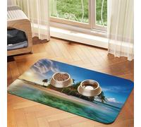 Tapis de nourriture super absorbant pour chien, îles d'outre-mer, tapis d'alimentation pour gamelles d'eau et de nourriture antidérapant et imperméable, tapis de placement pour sols à séchage rapide