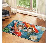 Tapis de nourriture super absorbant pour chien, joli tapis d'alimentation japonais pour la nourriture et l'eau, tapis antidérapant et imperméable pour le sol, distributeur d'eau à séchage rapide pour