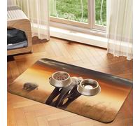 Tapis de nourriture super absorbant pour chien, mignon éléphant sauvage, tapis d'alimentation pour gamelles de nourriture et d'eau, tapis de placement antidérapant et imperméable pour le sol