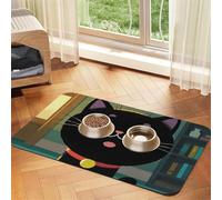 Tapis de nourriture super absorbant pour chien, mignon motif dessin animé, tapis d'alimentation pour gamelles d'eau et de nourriture pour animaux de compagnie, tapis antidérapant et imperméable pour