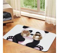 Tapis de nourriture super absorbant pour chien, mignon panda, tapis d'alimentation pour gamelles de nourriture et d'eau, tapis de placement antidérapant et imperméable pour le sol, tapis distributeur