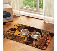 Tapis de nourriture super absorbant pour chien, motif carte africaine, tapis d'alimentation pour gamelles d'eau et de nourriture pour animaux de compagnie, tapis antidérapant et imperméable, tapis de