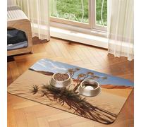 Tapis de nourriture super absorbant pour chien, plante du désert, tapis d'alimentation pour gamelles d'eau et de nourriture - Tapis de placement antidérapant et imperméable pour sols - Séchage rapide