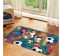 Tapis de nourriture super absorbant pour chien, tapis d'alimentation coloré pour gamelles d'eau et de nourriture pour animaux de compagnie, tapis de placement antidérapant et imperméable pour les sols