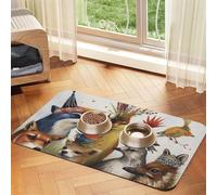 Tapis de nourriture super absorbant pour chien, tapis d'alimentation pour animaux de compagnie pour gamelles de nourriture et d'eau, tapis de placement antidérapant et imperméable pour les sols, tapis
